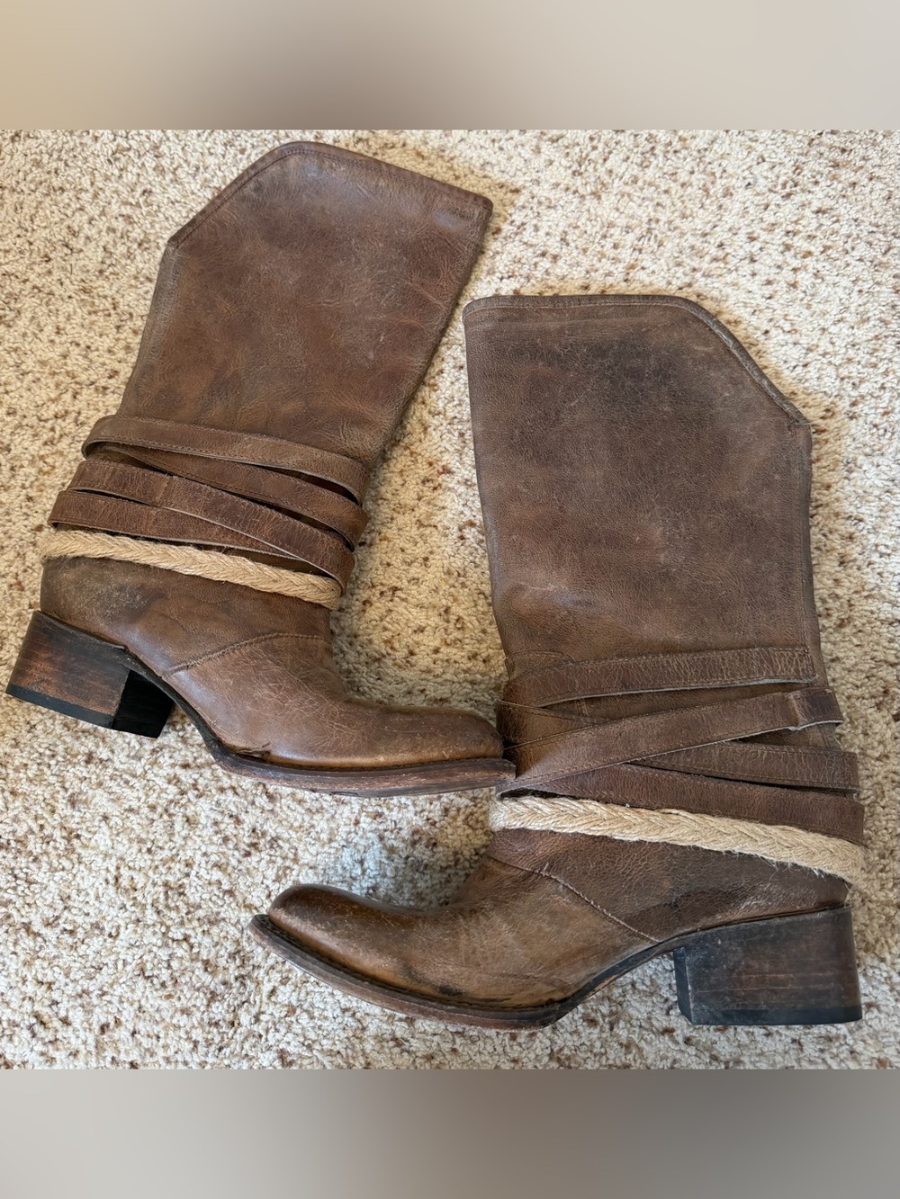 Freebird Drove Handmade Leather Boots in Distressed Brown, Size 9 - Picture 11 of 11
